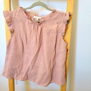Grade & Gather Pink Ruffle Top